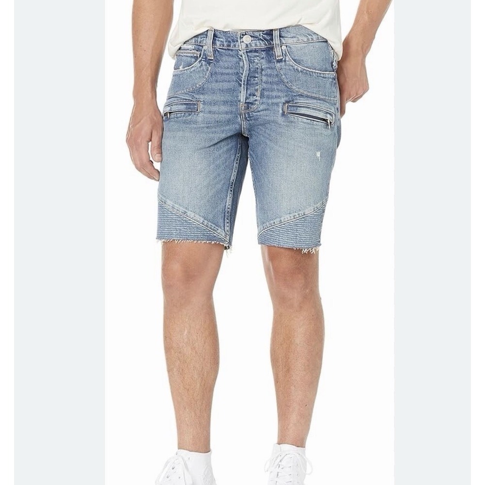 Hudson Jeans Blinder Denim Moto Shorts Echos Size 36 NWT $195